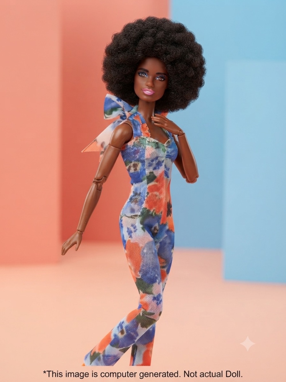 OOAK Custom Fashionista w/ Stylish Floral Jumpsuit